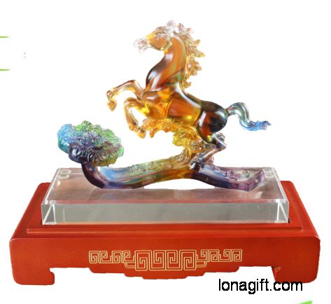 馬上如意琉璃工藝擺件